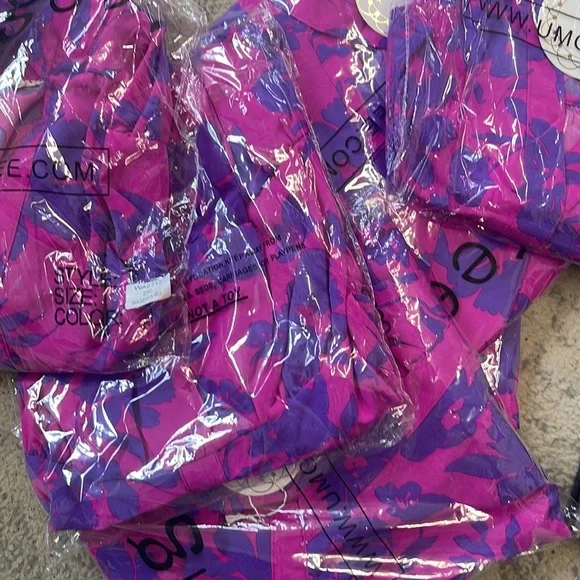 Umgee Floral print Dress New Collared purple magenta Tiered - Picture 7 of 7